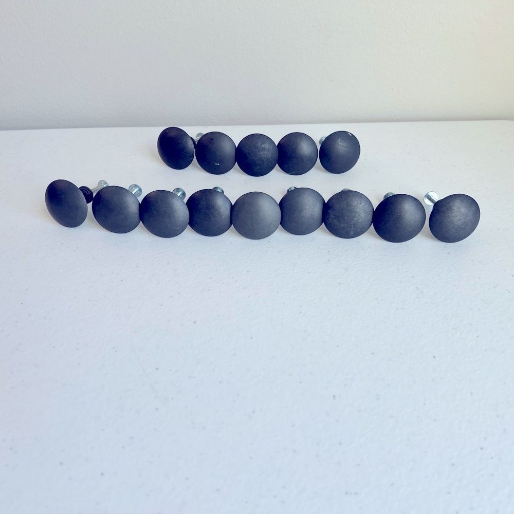Set of 14 Dark Grey Industrial Look Cabinet Knobs